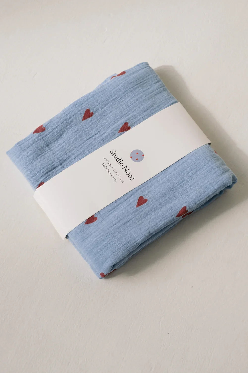 Light Blue Hearts Swaddle Print Medium