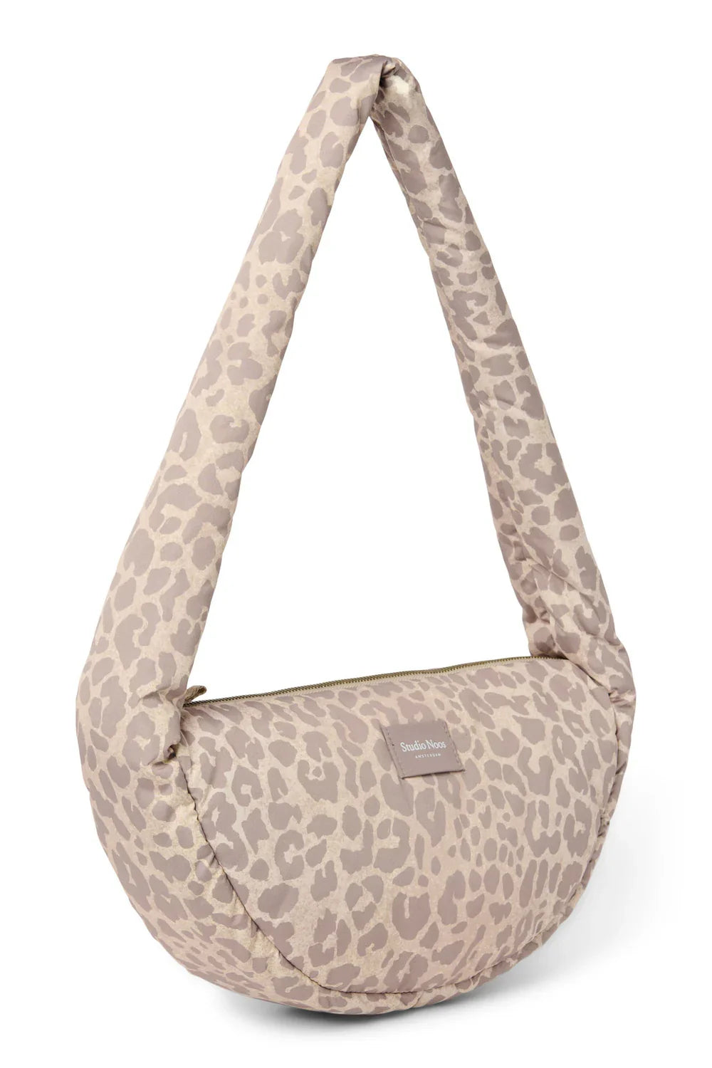 Beige Leo Mini Umhängetasche mit Puffereffekt