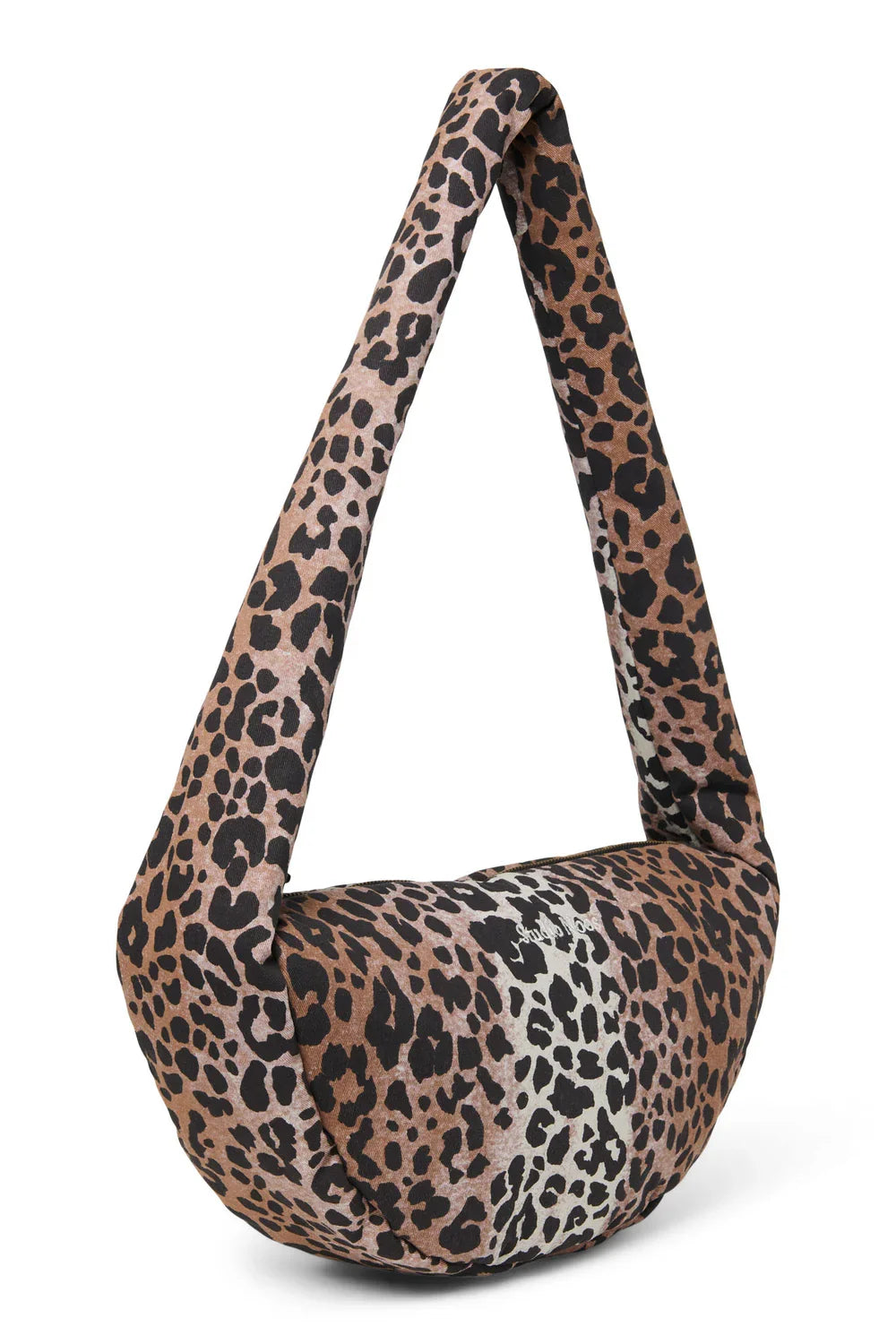 Luipaardprint mini crossbodytas van zacht katoen