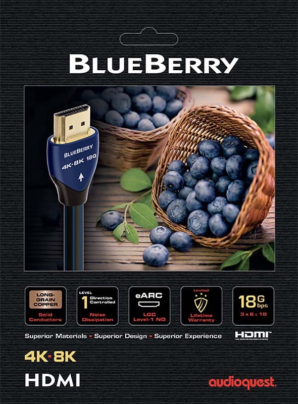 AudioQuest 3 Meters (9.8 Feet) BlueBerry HDMI 2.1 Cable - HDM18BLUE300 - image 3