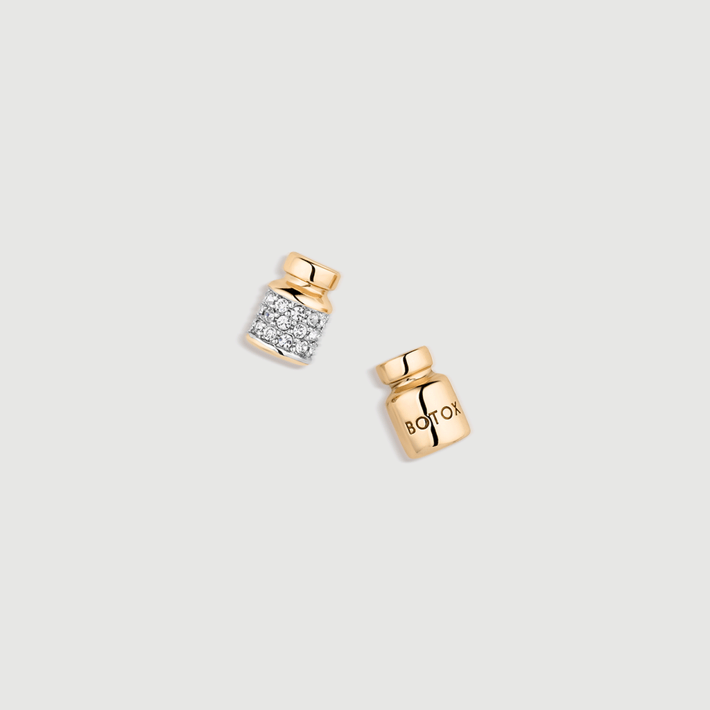 Botox Pavé Stud Earrings - Gold