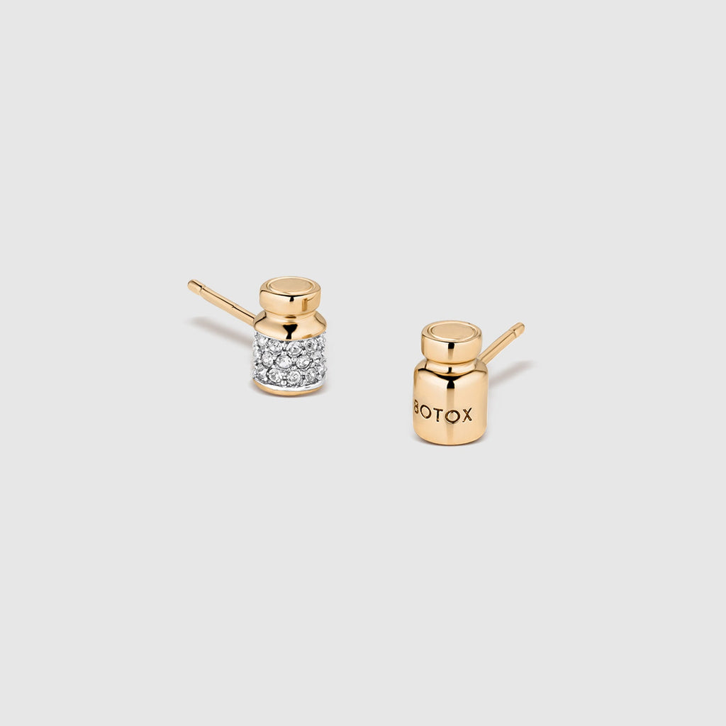 Botox Pavé Stud Earrings - Gold