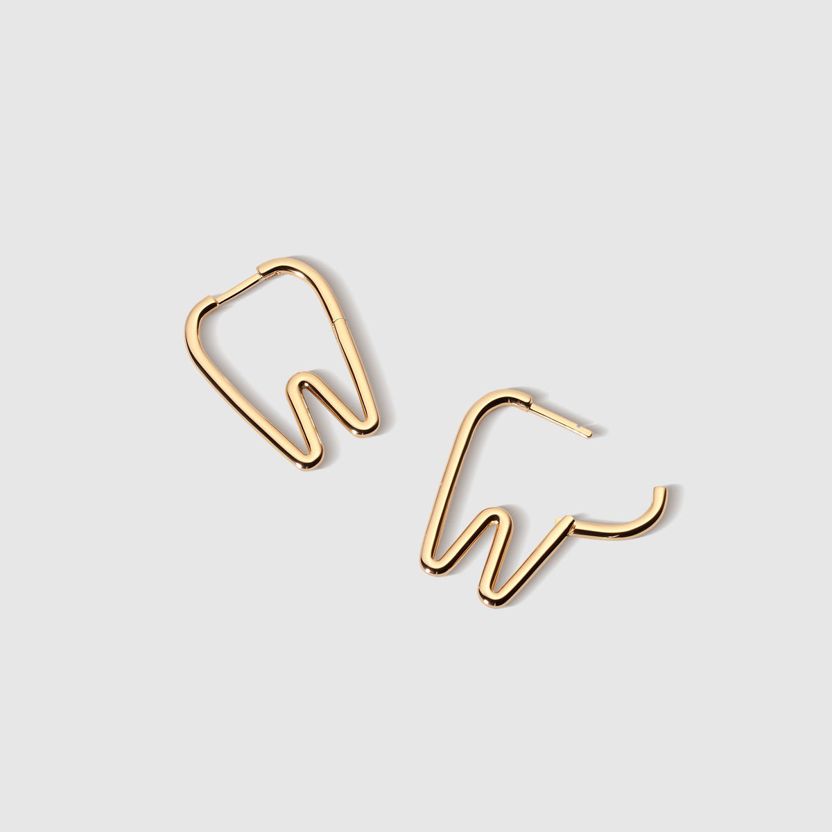 Tooth Hoop Earrings - Gold