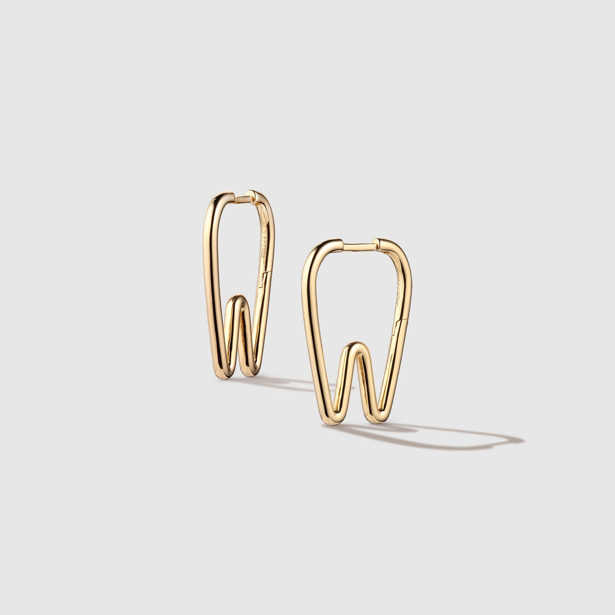 Tooth Hoop Earrings - Gold