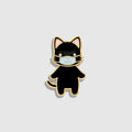 Cat With Mask Enamel Pin - Black