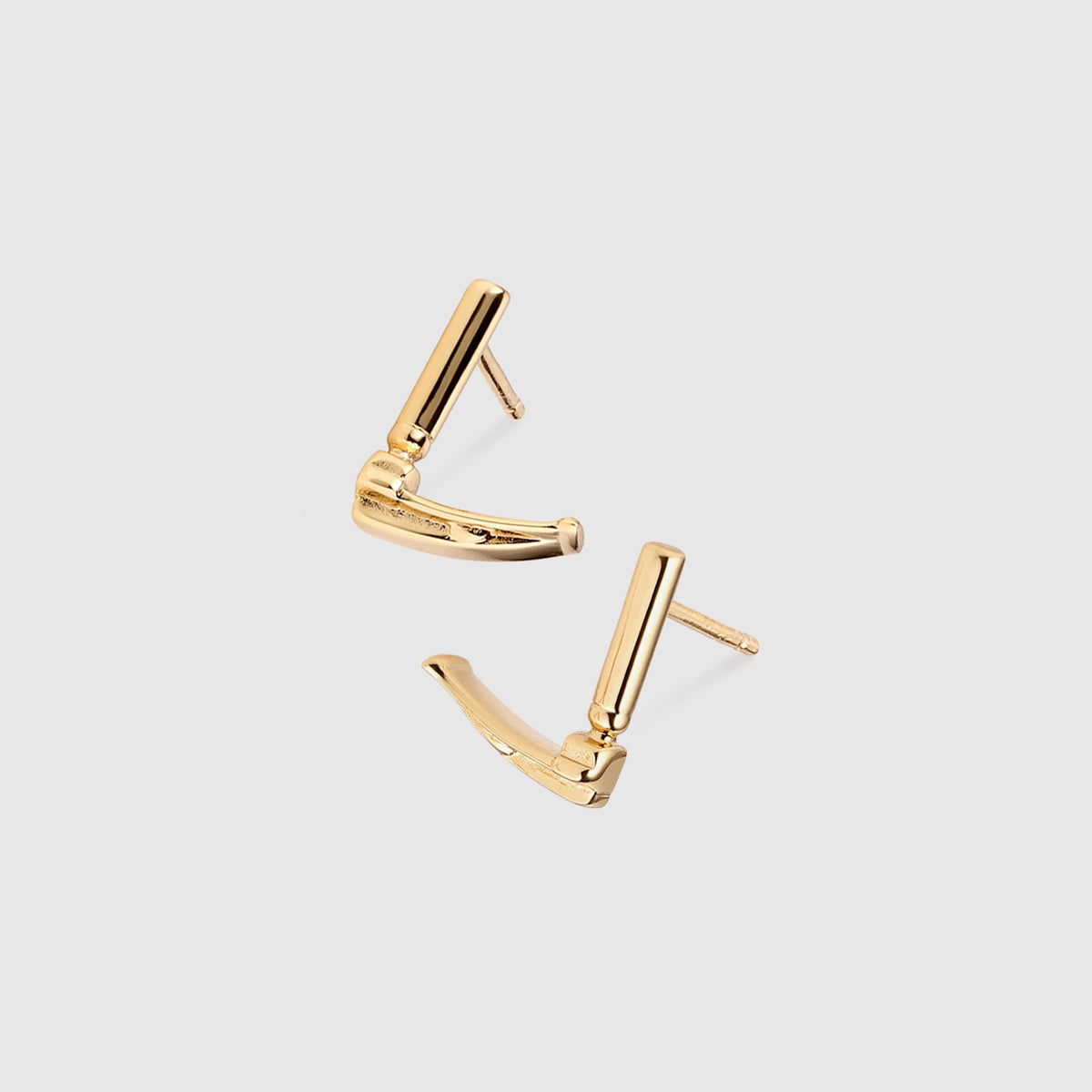 Laryngoscope Stud Earrings - Gold