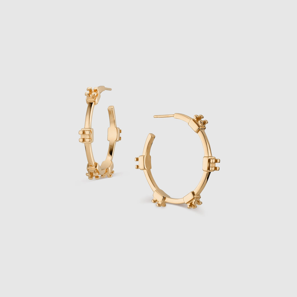 Orthodontic Braces Hoop Earrings - Gold