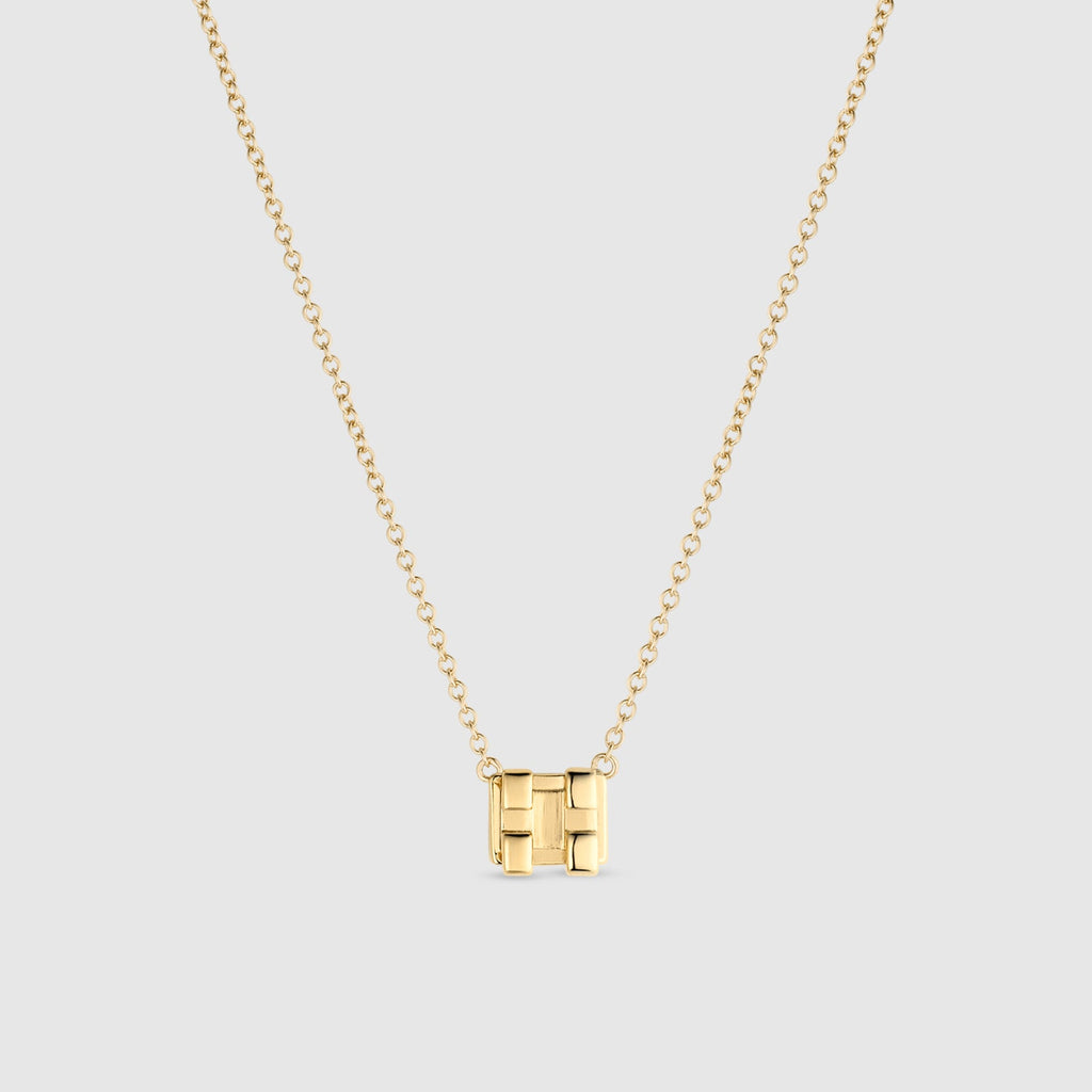 Orthodontic Big Bracket Necklace - Gold