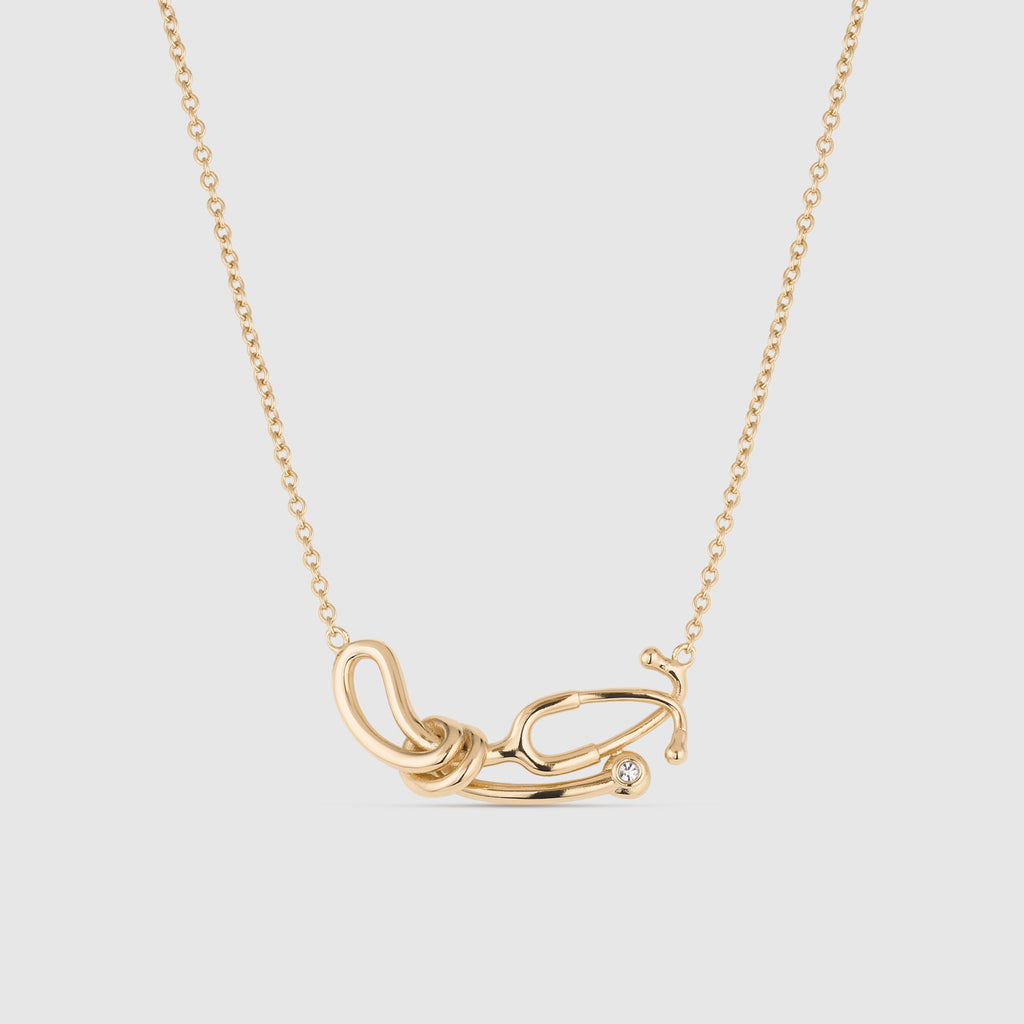 Stethoscope Knot Necklace - Gold