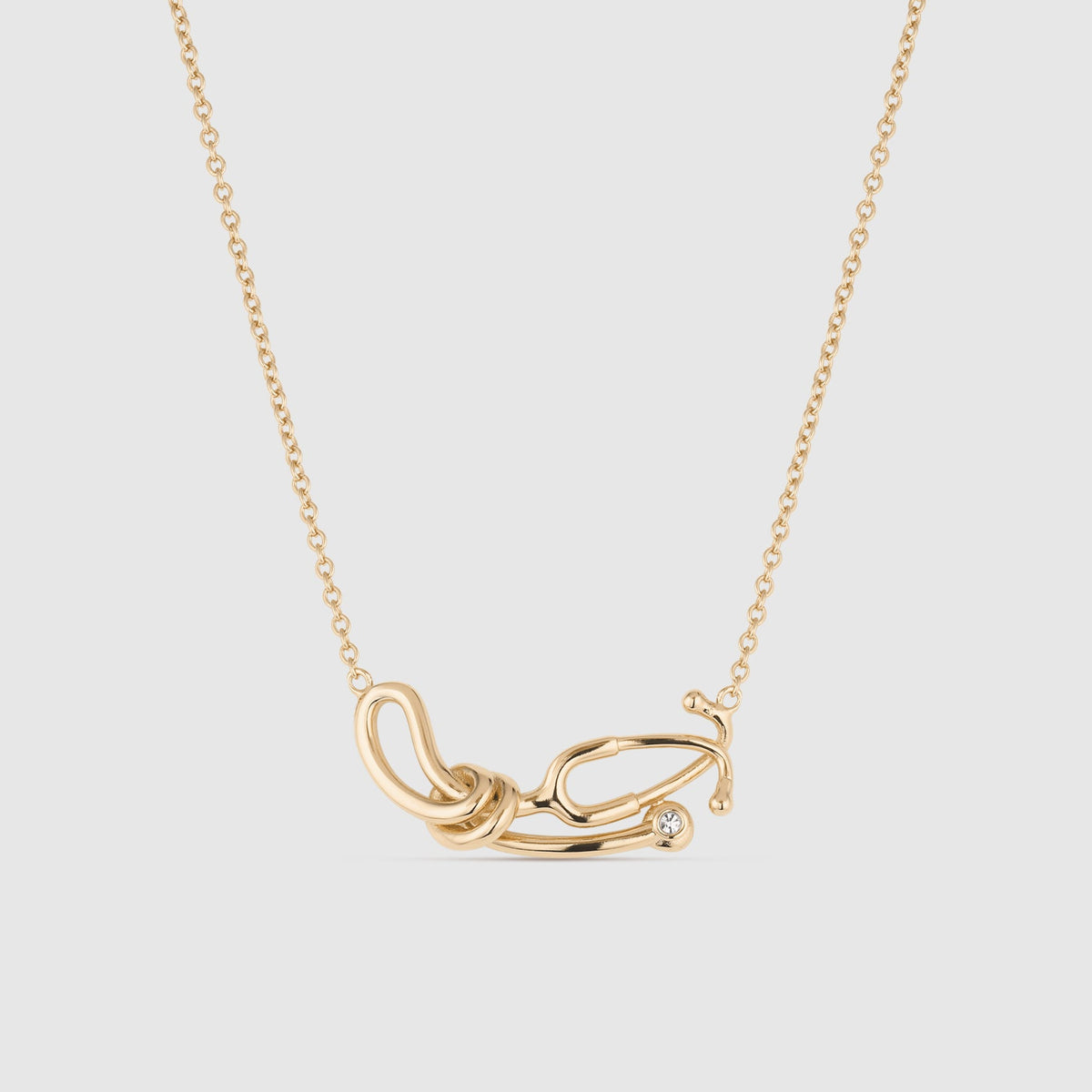 Stethoscope Knot Necklace - Gold