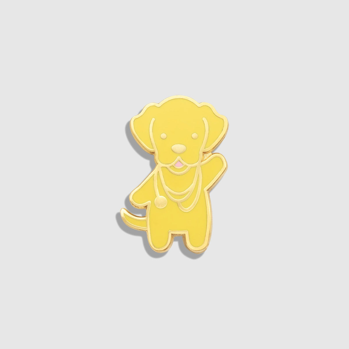 Golden Retriever With Stethoscope Enamel Pin - Butter Yellow