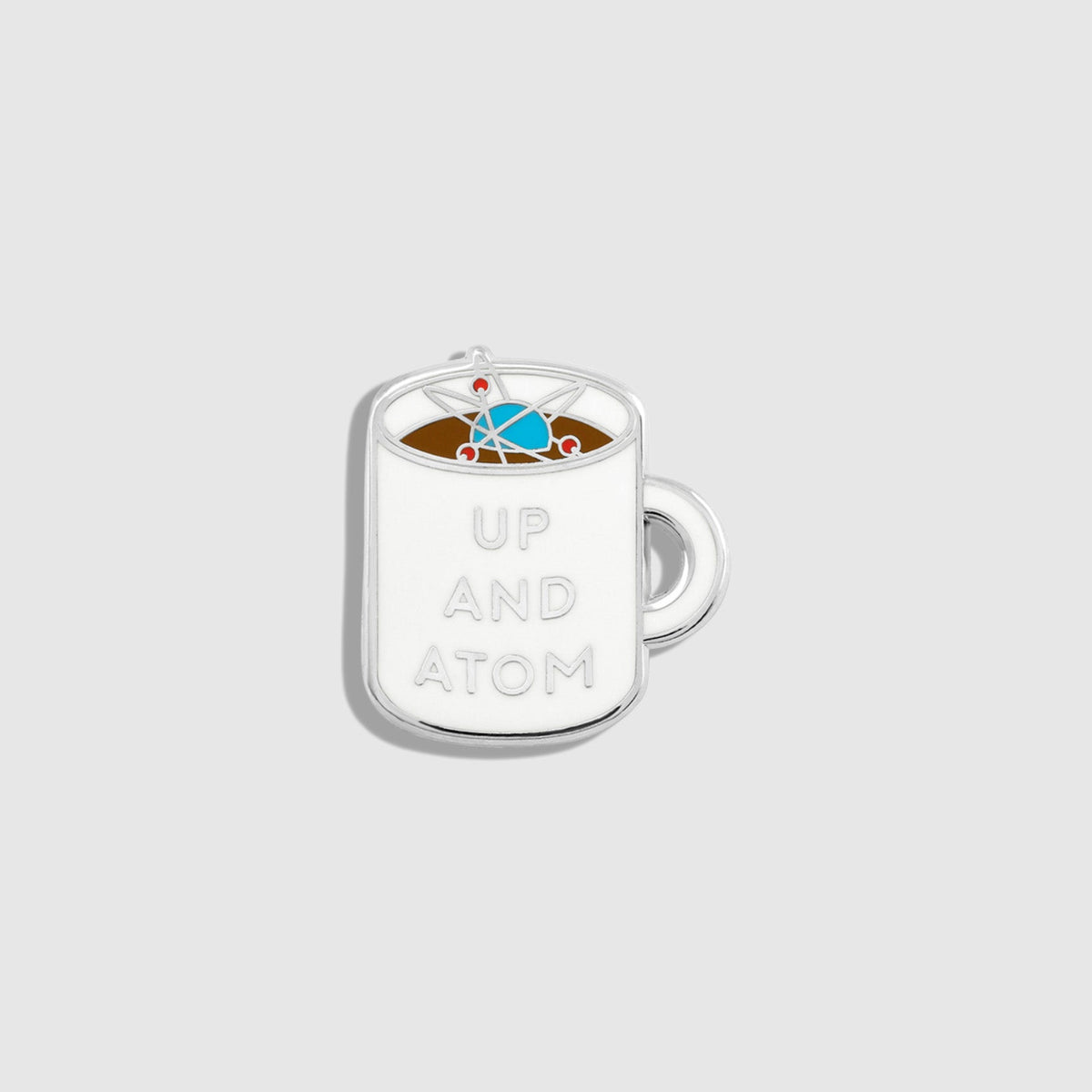 Up and Atom Coffee Mug Enamel Pin - Optic White