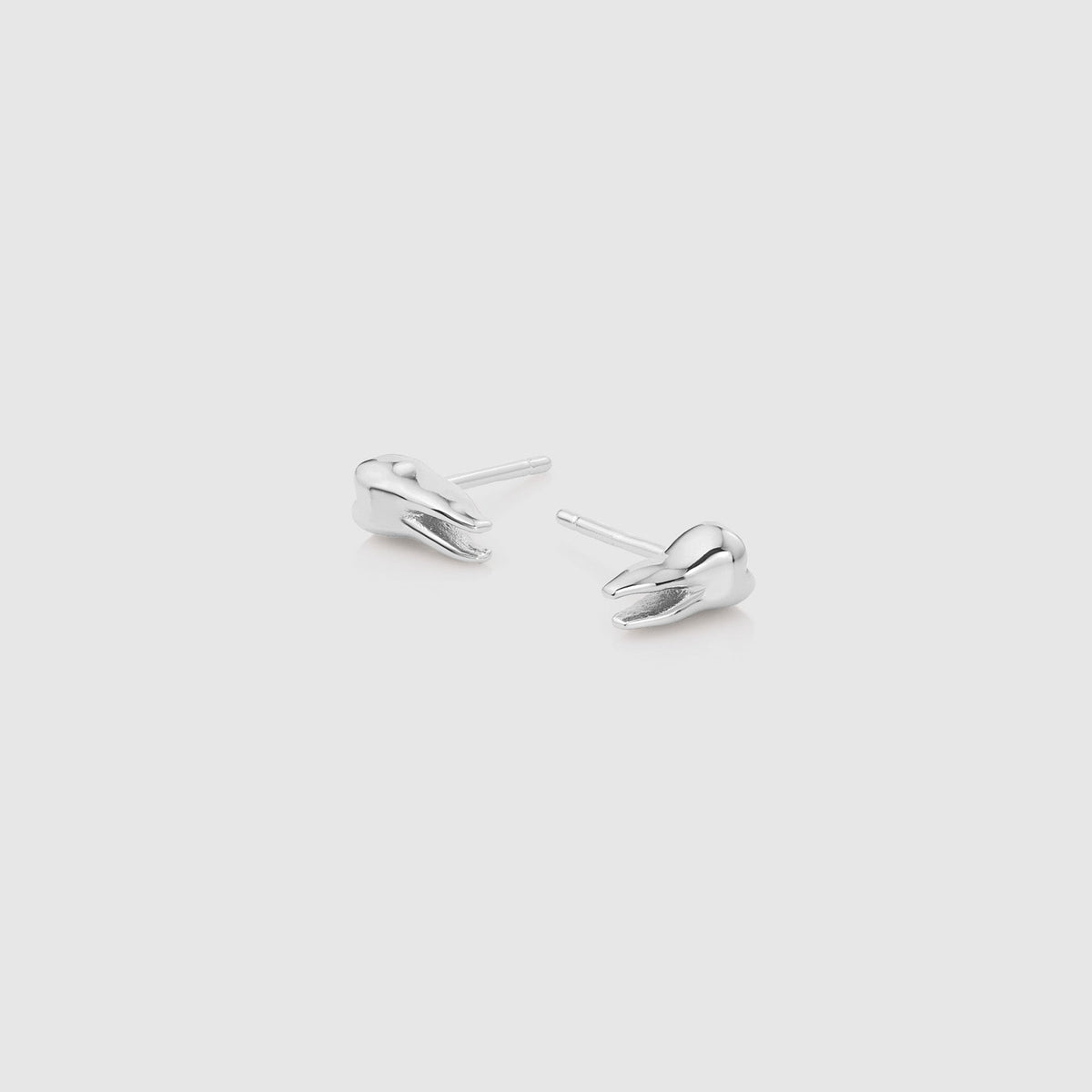 Tooth Stud Earrings - Silver