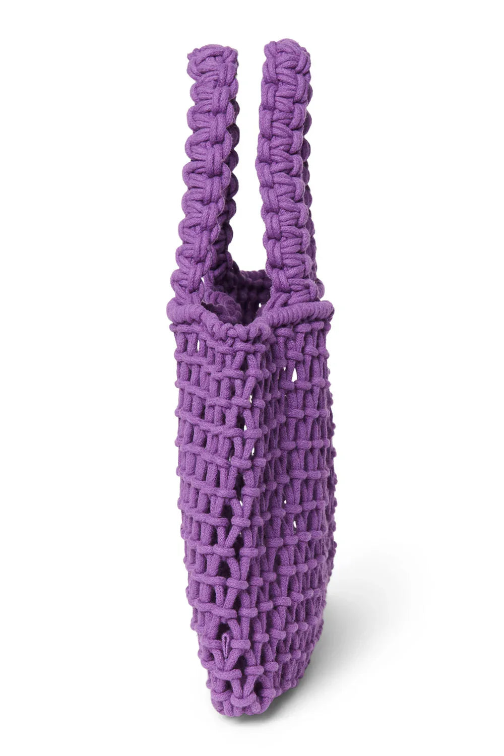 Lila Makramee-Mini-Handtasche