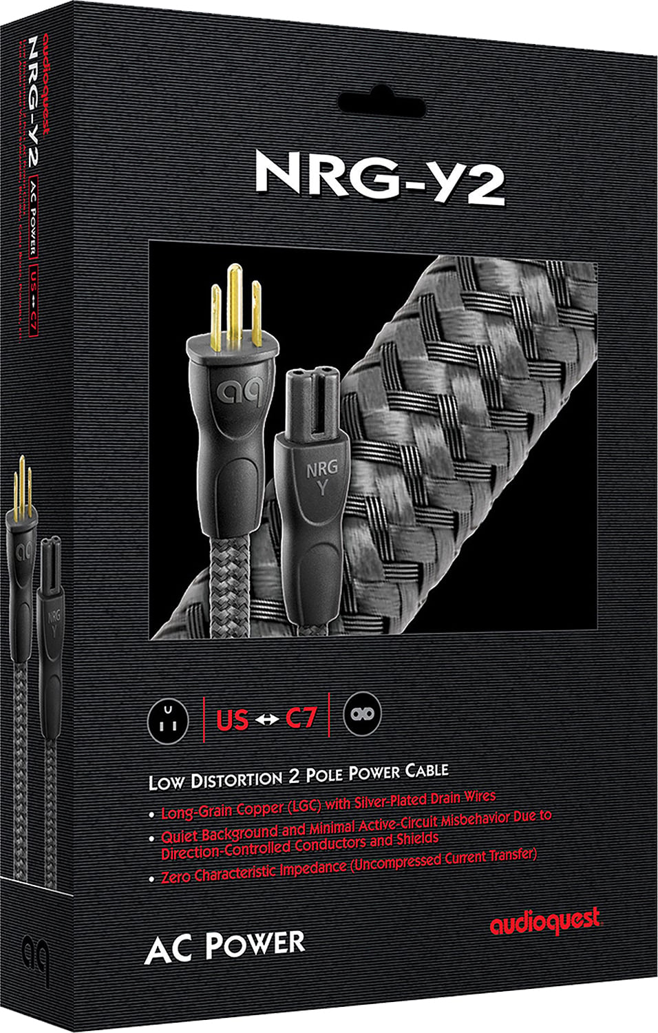 AudioQuest NRG Series 14.76 Feet Low Distortion 2 Pole AC Power Cable - NRGY2US4POINT5M - image 2