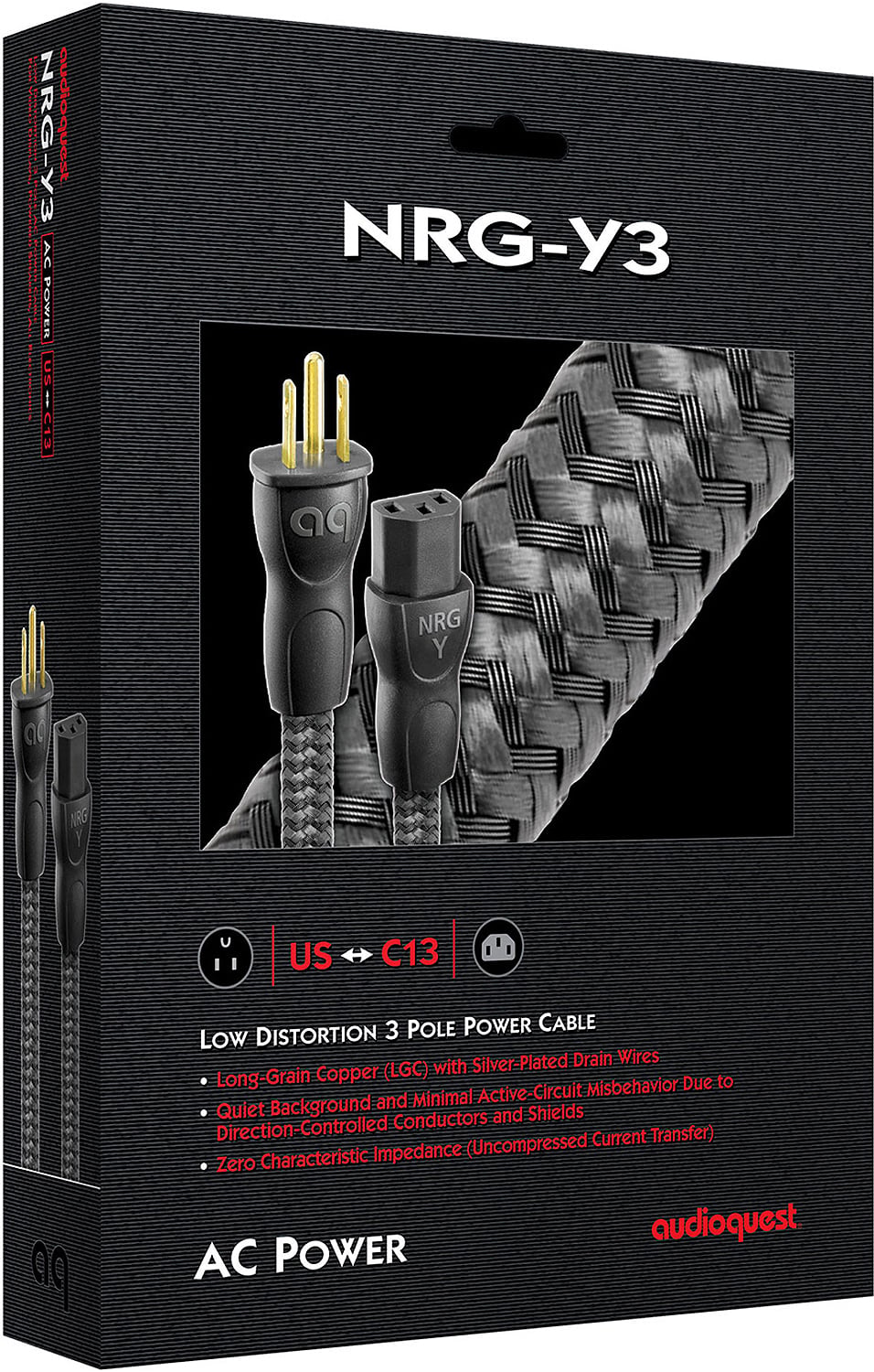 AudioQuest NRG Series 3.3 Feet Low Distortion 3 Pole AC Power Cable - NRGY3US1M - image 2