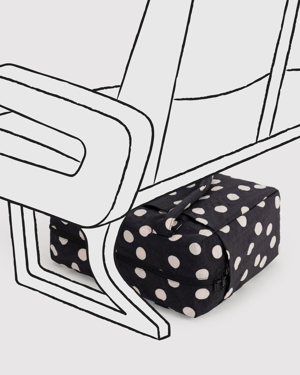 Small Cloud Carry-On - Black and Cream Polka Dot - image 5