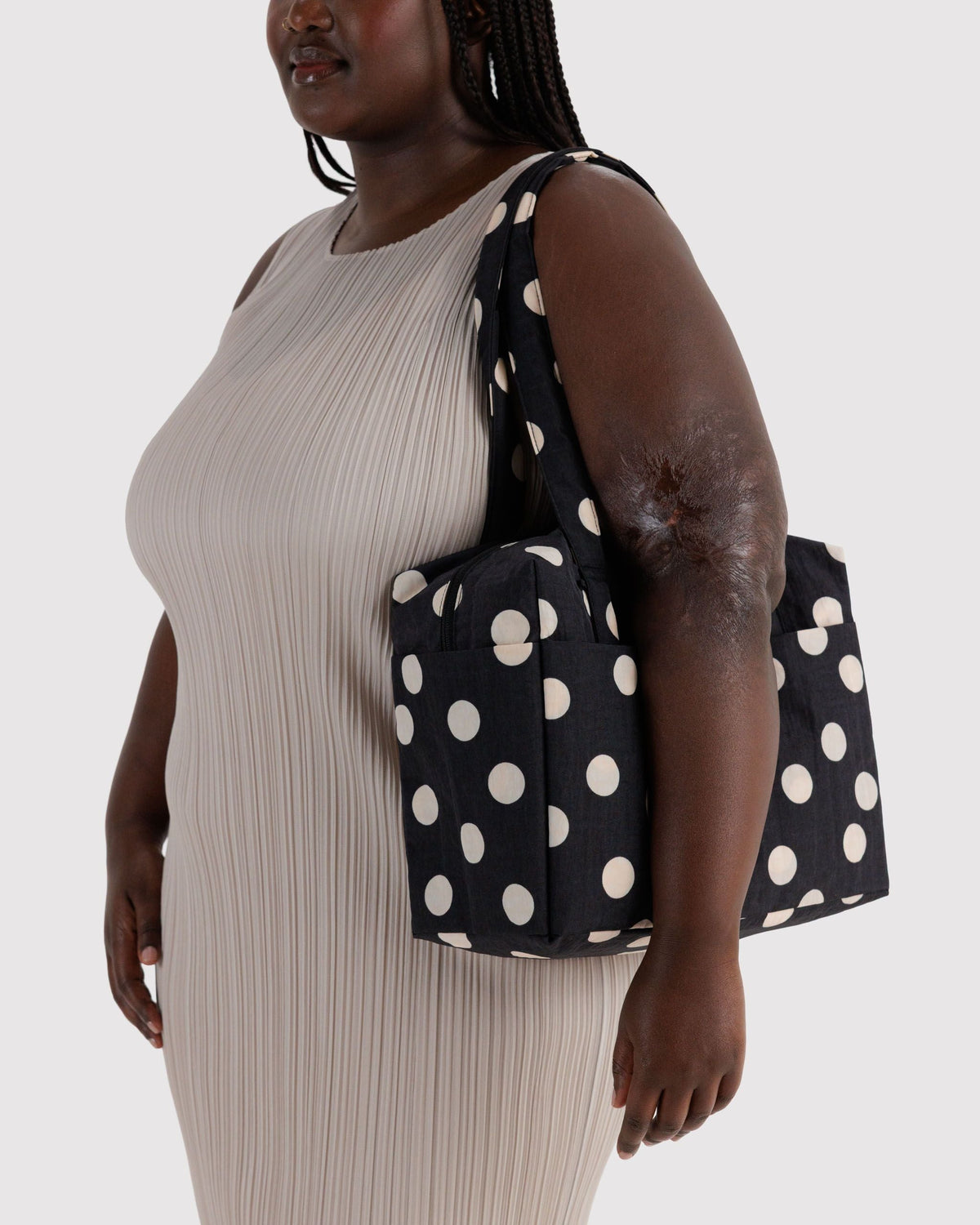 Everyday Cloud Bag - Black and Cream Polka Dot - image 2