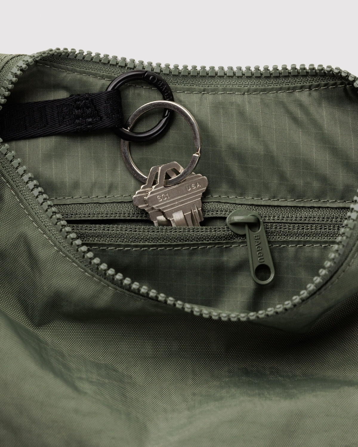 Small Nylon Crescent Bag - Caper - image 3