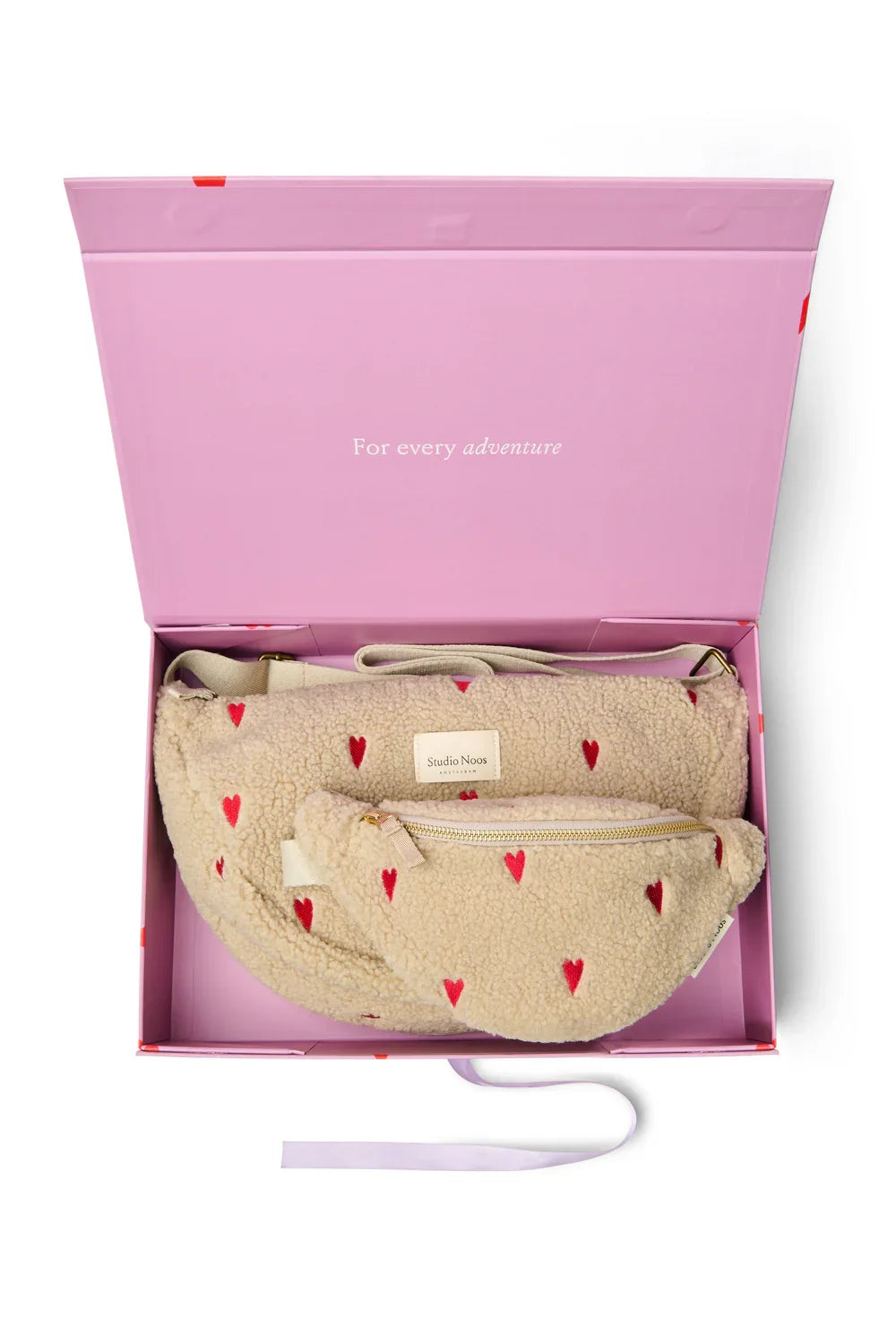 Ecru Harten Bijpassende Teddy Cadeauset
