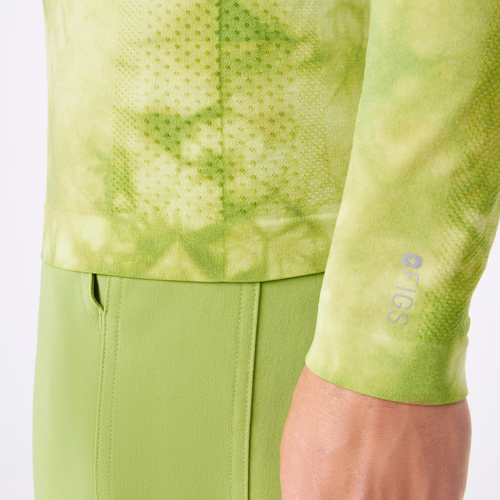 Makato Seamless Long-Sleeve Underscrub - Tie Dye Matcha