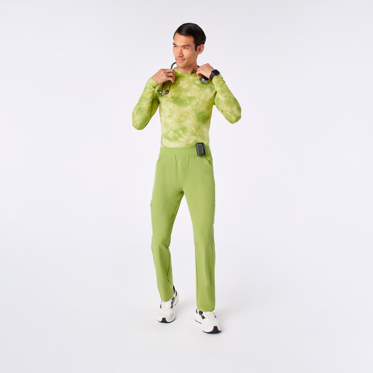 Makato Seamless Long-Sleeve Underscrub - Tie Dye Matcha
