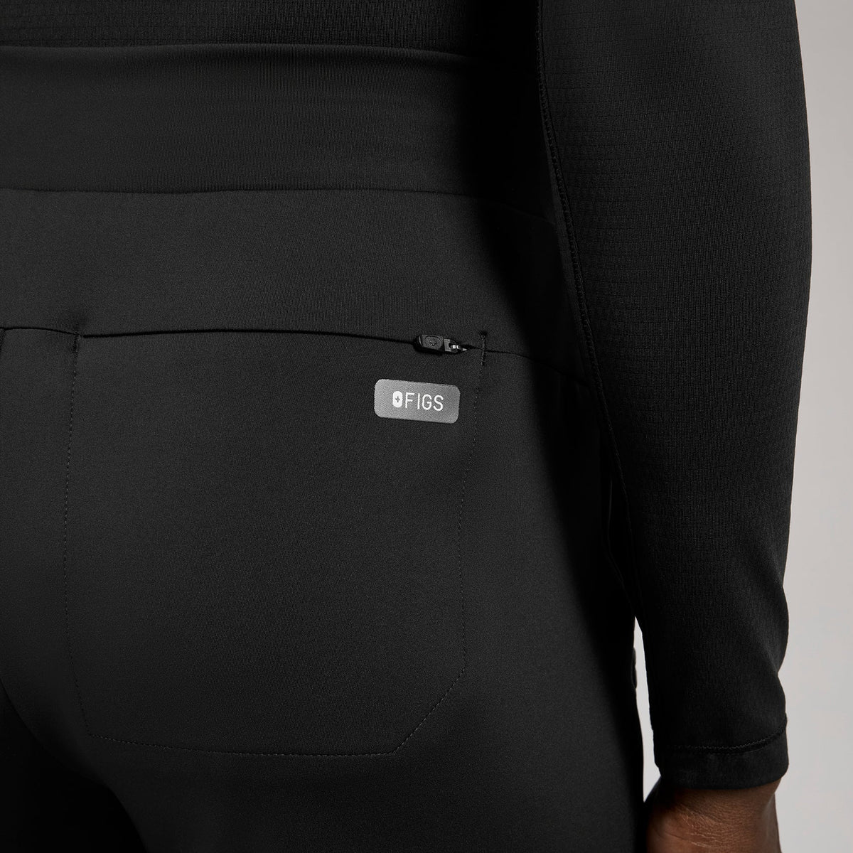 Piedra High-Rise Straight-Leg Scrub Pant - Black