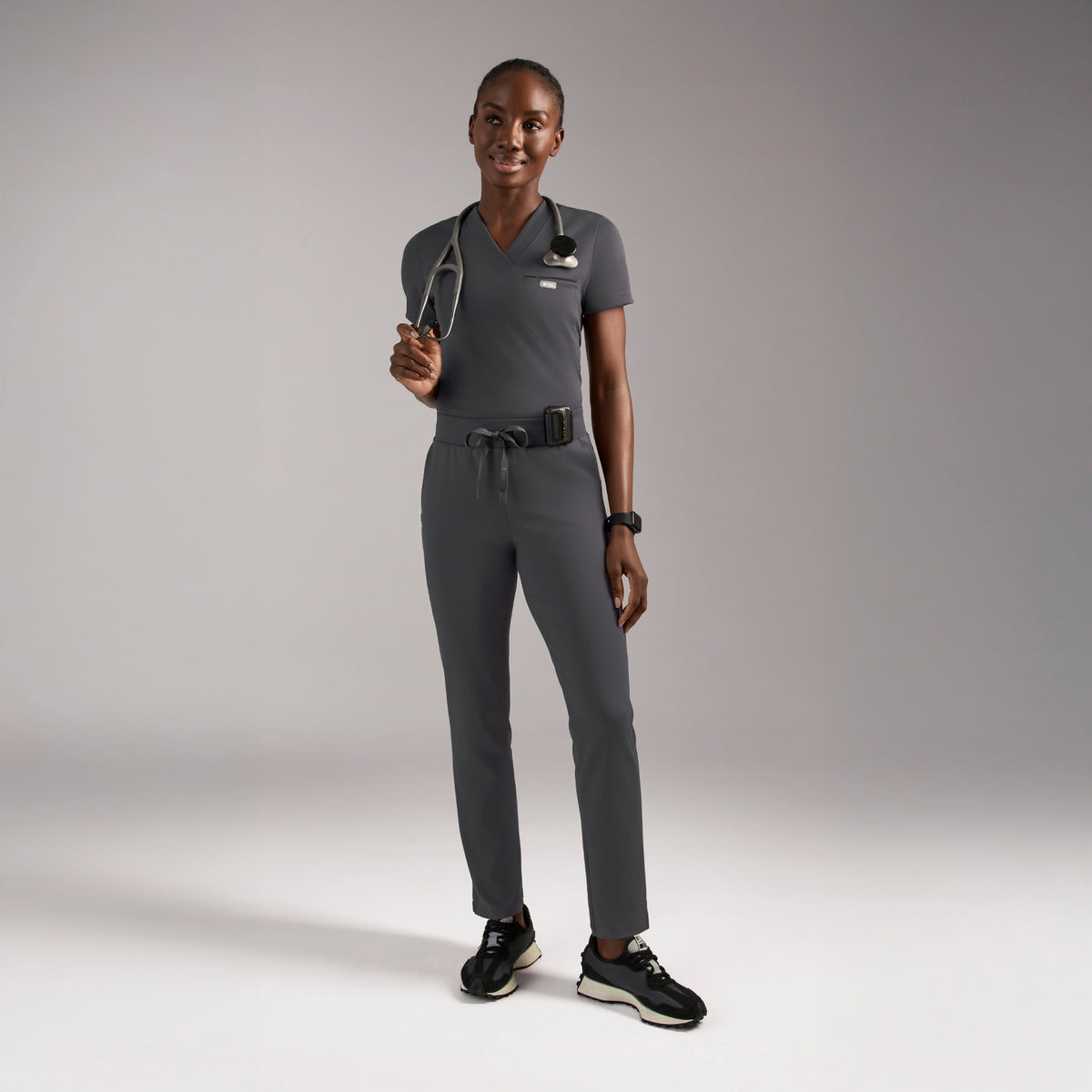 Tena Slim Tapered Scrub Pant - Charcoal