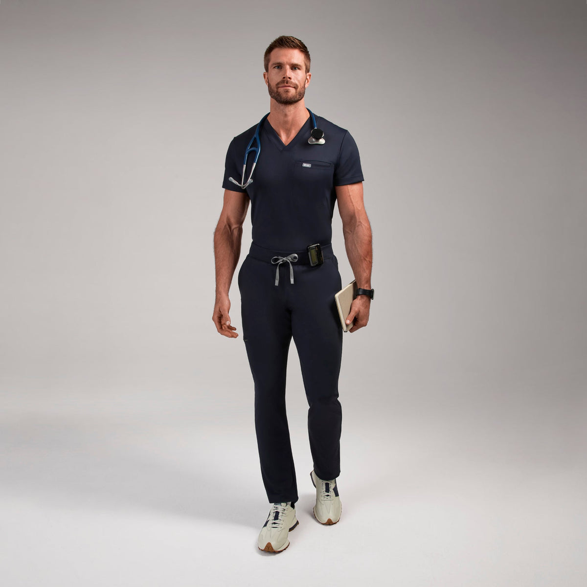 Pierre Slim Tapered Scrub Pant - Navy