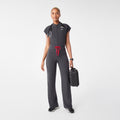 Rafaela Wide-Leg ScrubJumpsuit™ - Charcoal