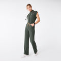 Rafaela Wide-Leg ScrubJumpsuit™ - Moss