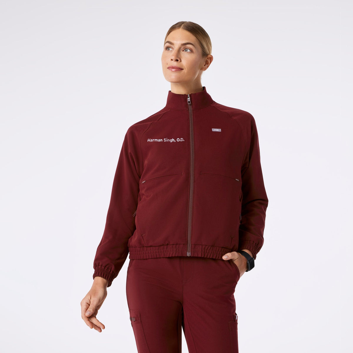 Sydney Scrub Jacket - Burgundy