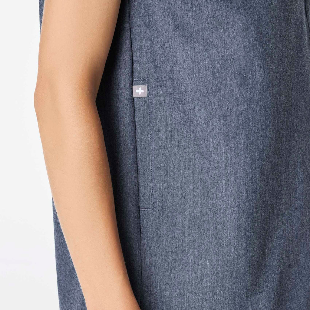 Rafaela Oversized Scrub Top™ - Heather Denim