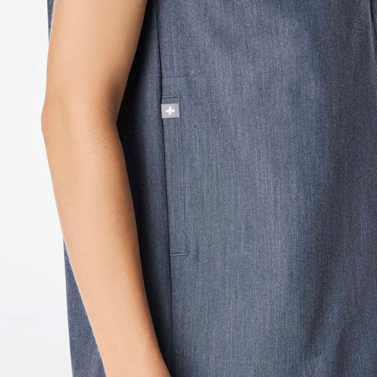 Rafaela Oversized Scrub Top™ - Heather Denim