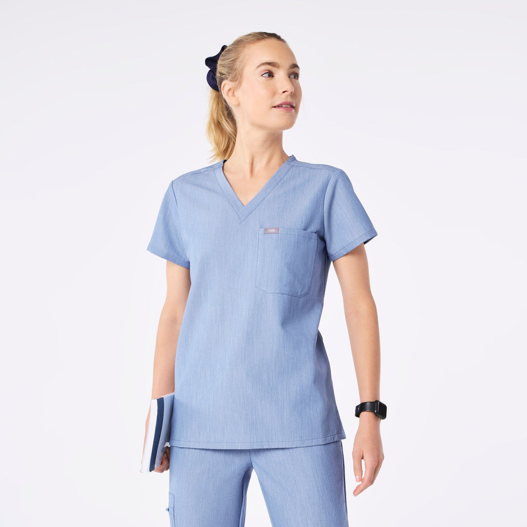 Catarina Scrub Top™ - Heather Indigo