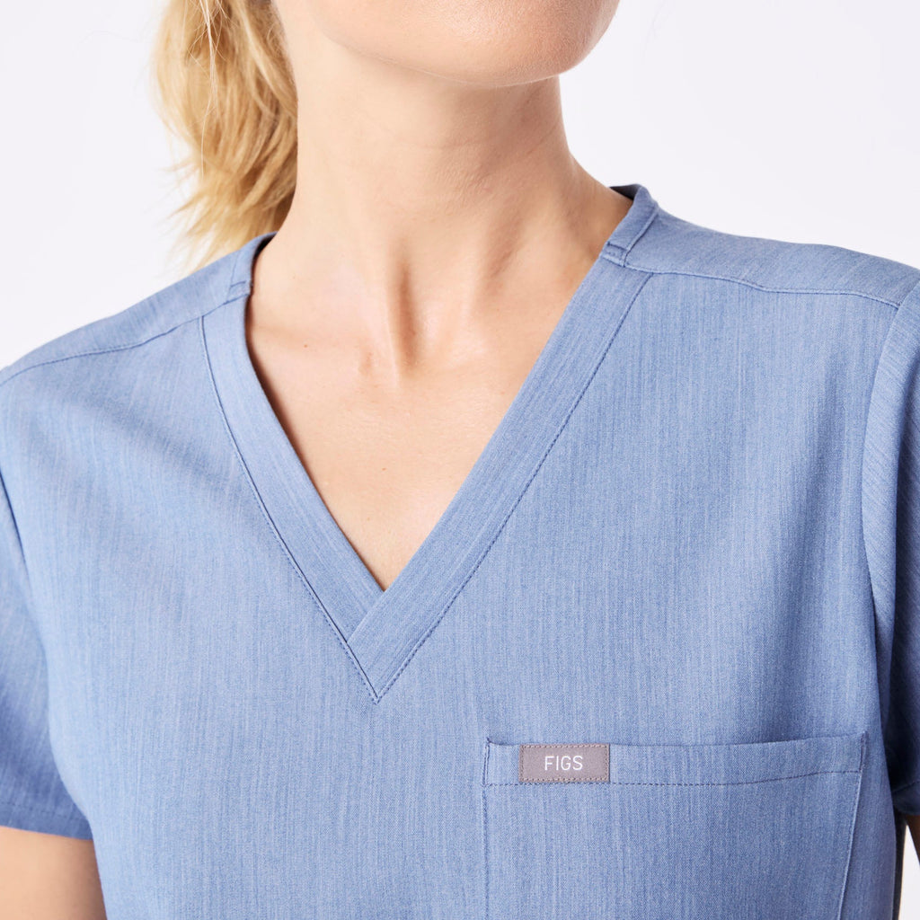Catarina Scrub Top™ - Heather Indigo
