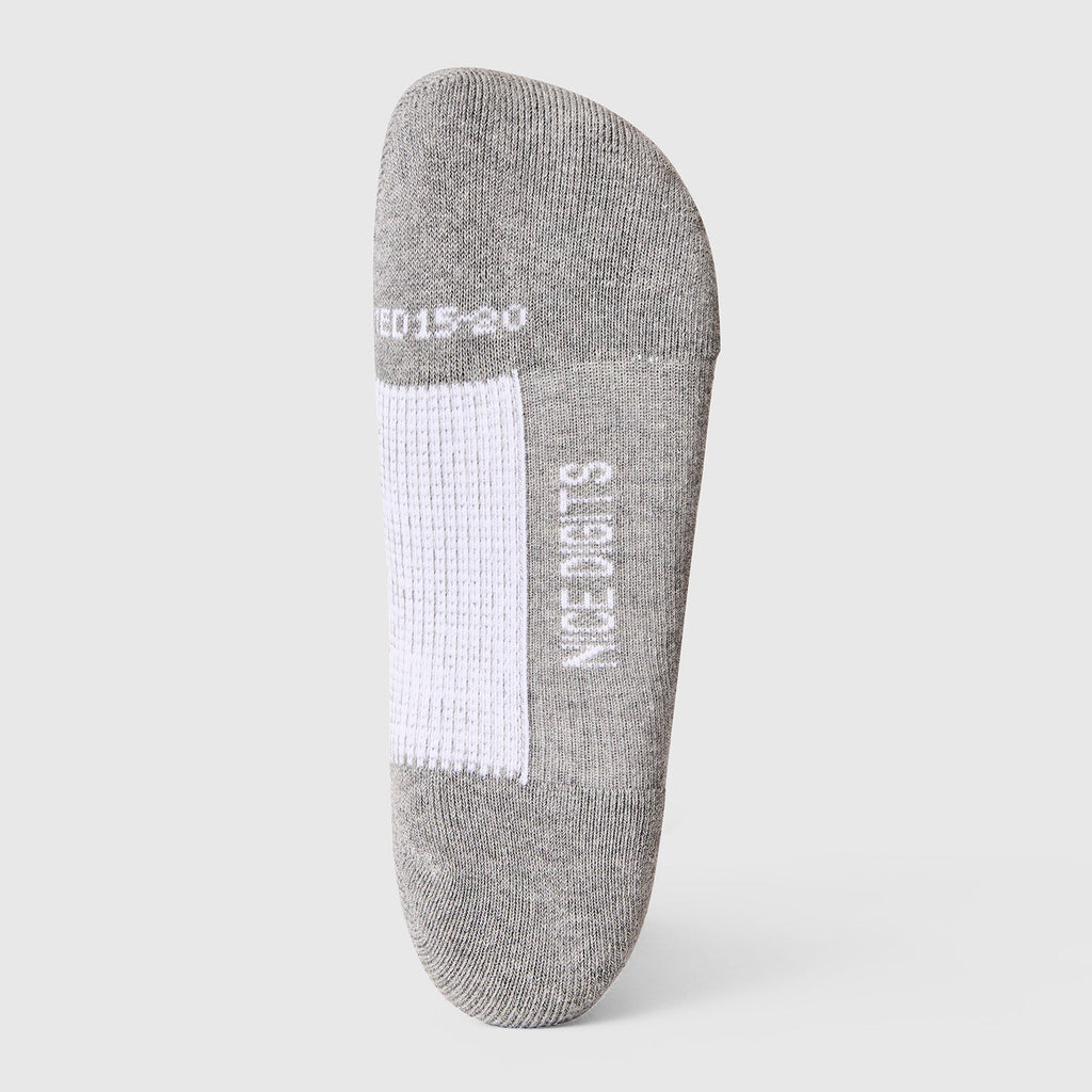FIGS | ArchTek® Crew Compression Socks 15-20 mmHg - Stripe/Heather Grey