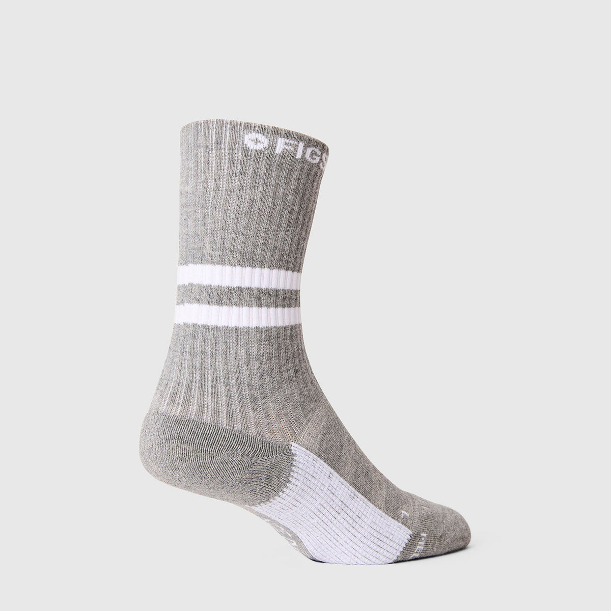 FIGS | ArchTek® Crew Compression Socks 15-20 mmHg - Stripe/Heather Grey