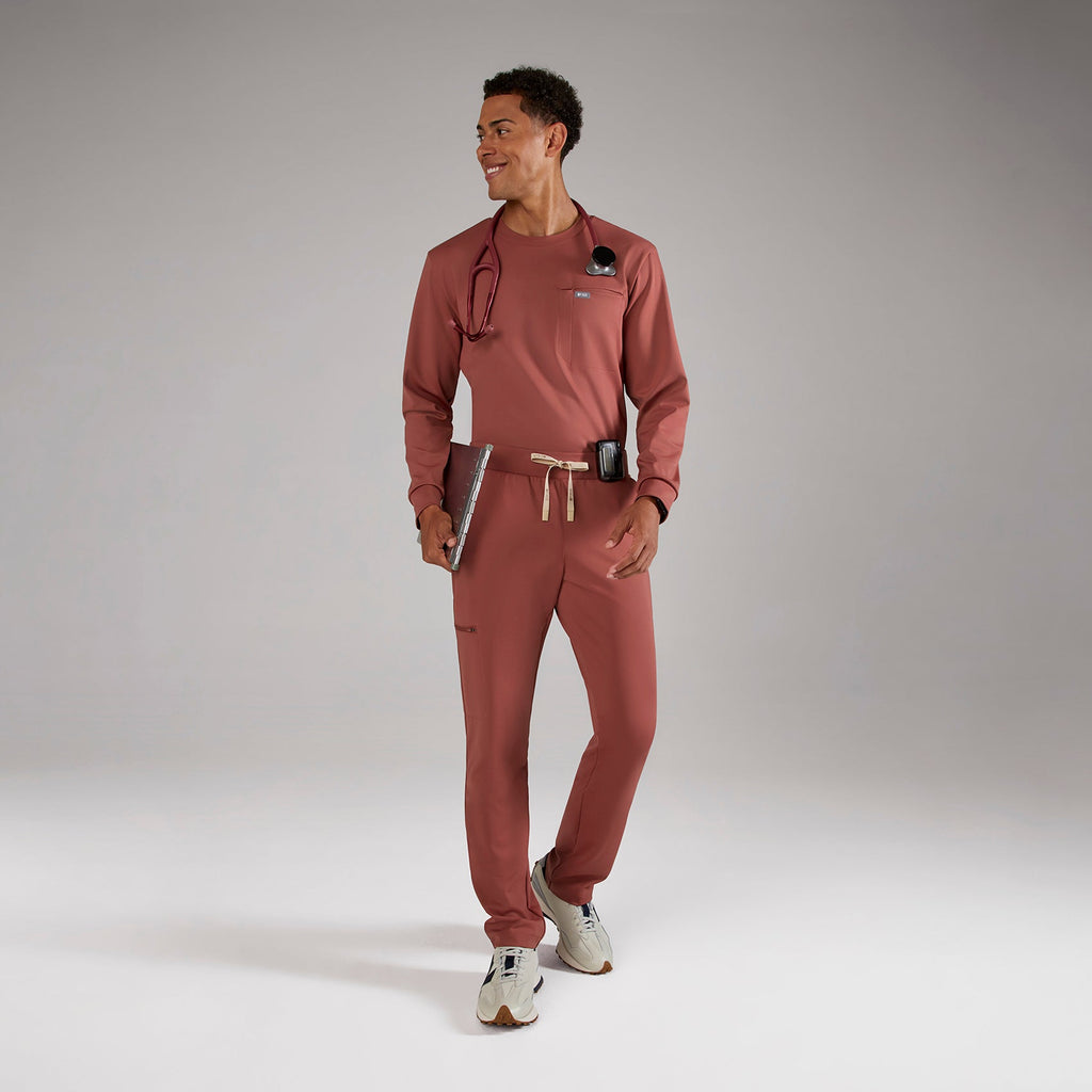 Pierre Slim Tapered Scrub Pant - Rosewood