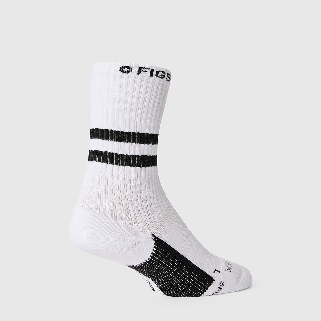 FIGS | ArchTek® Crew Compression Socks 15-20 mmHg - Stripe/White