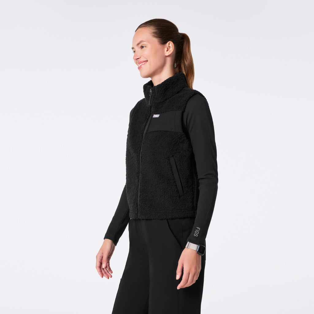 High-Pile Fleece Vest - Black
