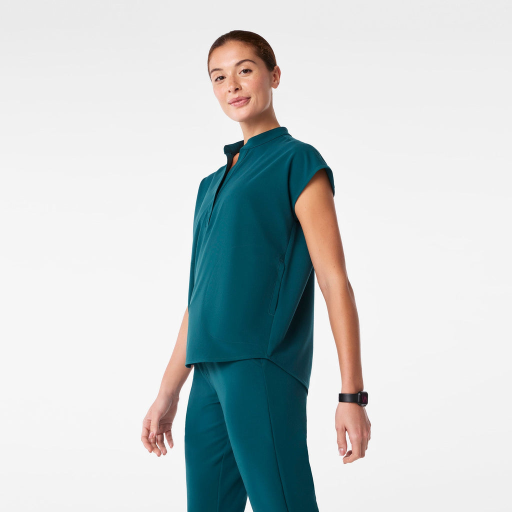 Rafaela Oversized Scrub Top™ - Caribbean Blue