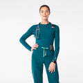 Palmer Ribbed Long-Sleeve Underscrub - Caribbean Blue