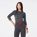 Palmer Ribbed ¾ Sleeve Underscrub - Charcoal