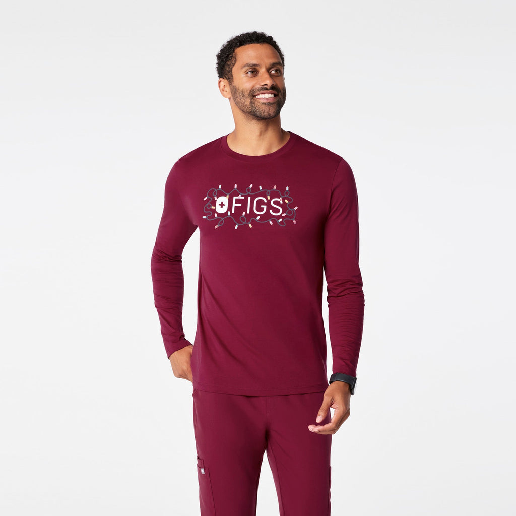 FIGS Logo Long-Sleeve Underscrub - Deep Cranberry