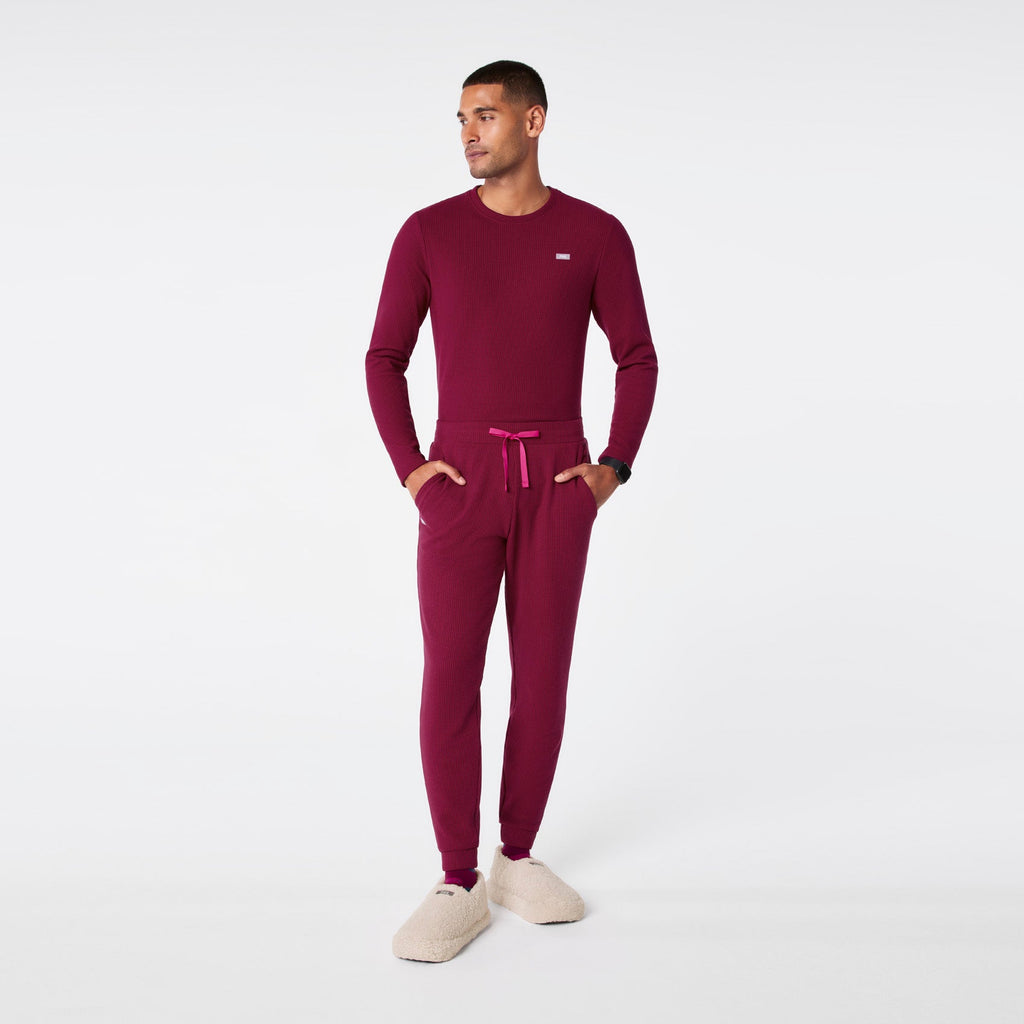 Off-Shift Waffle Jogger Sweatpants™ - Deep Cranberry
