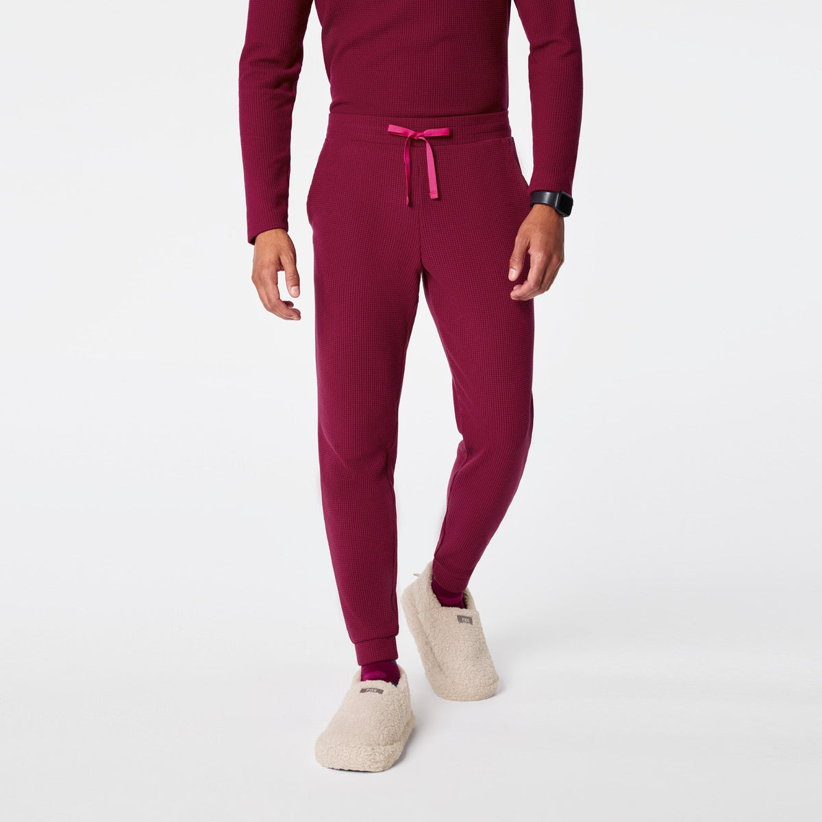 Off-Shift Waffle Jogger Sweatpants™ - Deep Cranberry