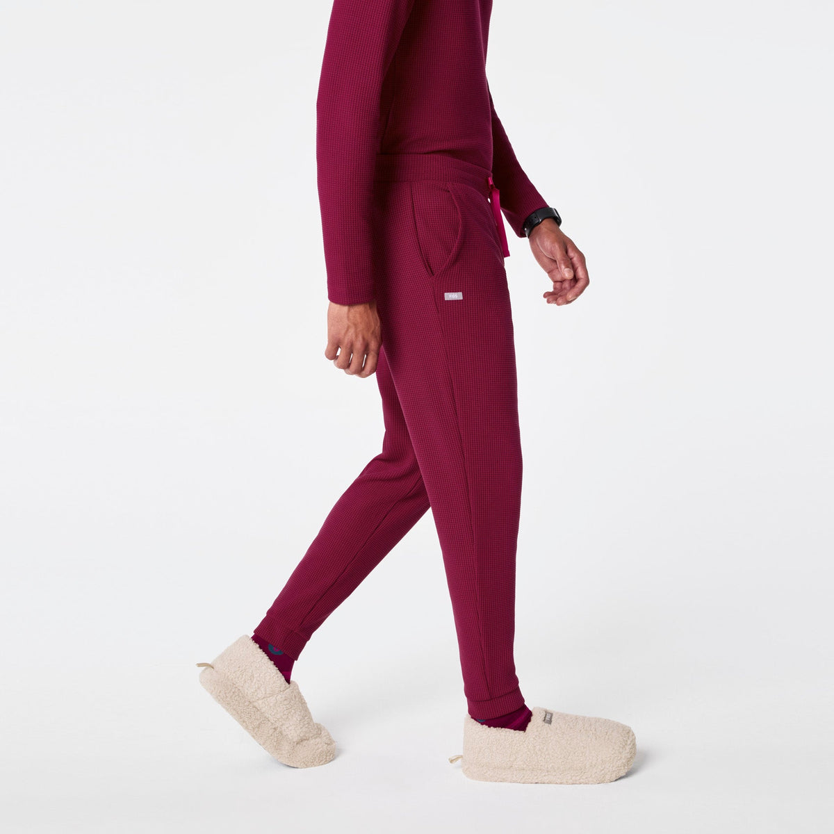 Off-Shift Waffle Jogger Sweatpants™ - Deep Cranberry