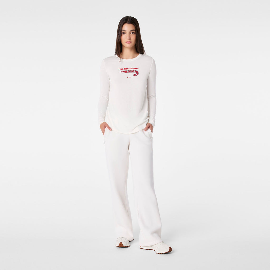 Tis The Season Long-Sleeve Underscrub - Off White