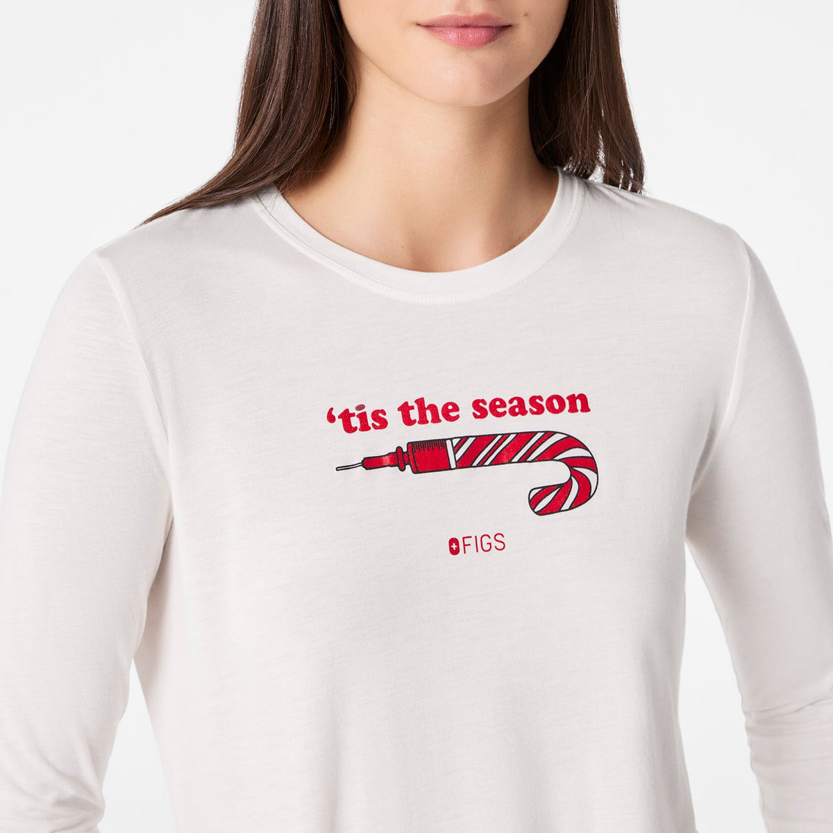 Tis The Season Long-Sleeve Underscrub - Off White